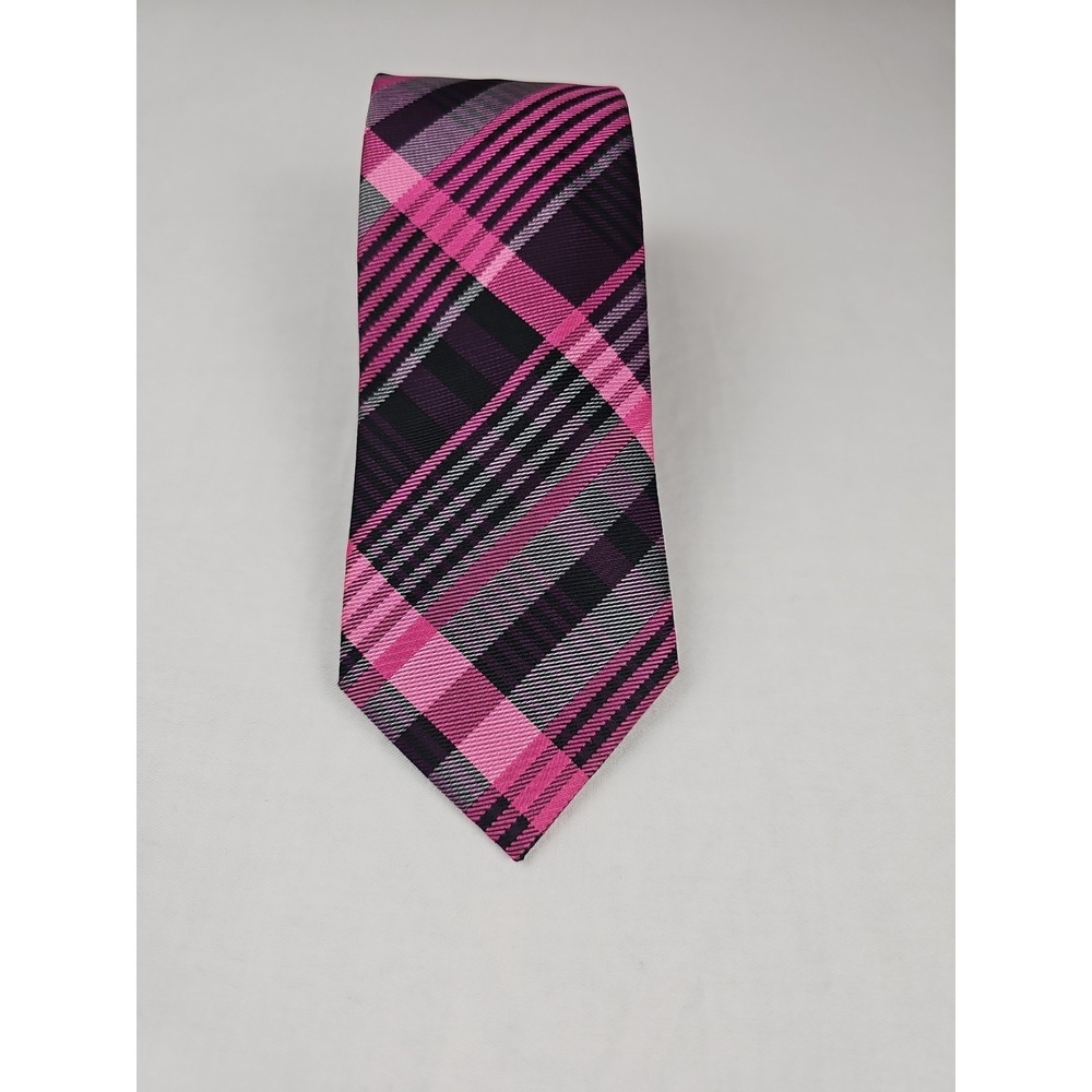 Apt. 9 Men's Neck Tie Pink Black 100% Polyester Office Preppy Classic Formal